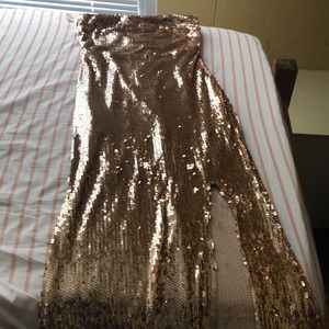 Gold sequin dress